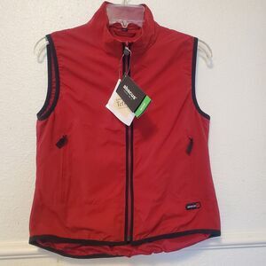Abacus Ladies Baffy Wind Vest Women's Size S Red Full Zip Golf Jacket NWT